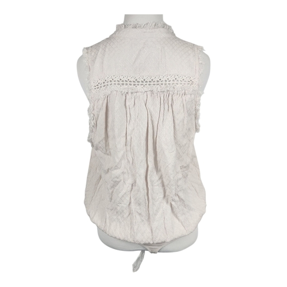 FREE PEOPLE Low Tide Sleeveless Cream Button-Up Bodysuit Size Medium - Picture 5 of 8